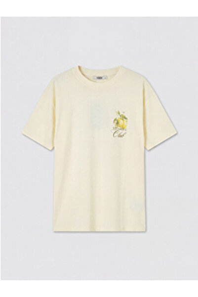 LC Waikiki New Season Yellow Printed 100% Cotton Women's T-Shirt