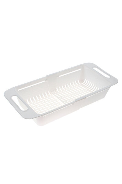 1 Scurgător de chiuvetă, extensibil, din plastic, alb, 31.5 x 20 x 8 cm