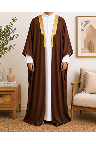 MORRISSA Men’s Bisht – Brown Colour Elegant Design Comfortable Material – Per...