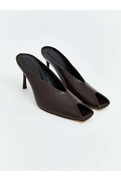 LC Waikiki Brown Leather Look Women's Heeled Shoes