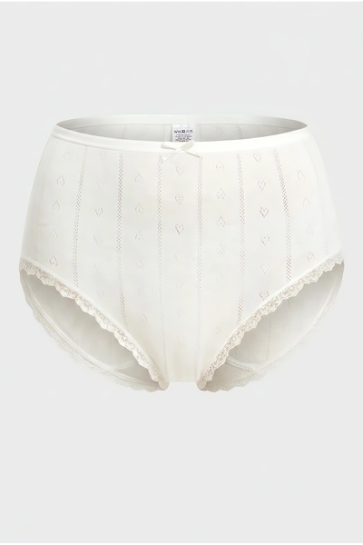 CottonVia Pachet de 12, chiloți jacquard bato, cu dantelă, cu model inimioare...