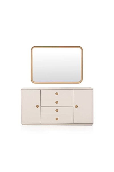 Midas Furniture WOODEN SIDE BOARD+MIRROR 180X47X90 CM BEIGE