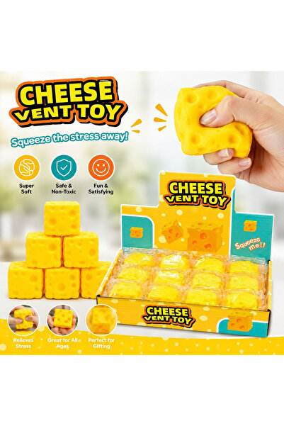 BaoBao Jucărie Antistres Brânză din Silicon 5x5x5cm - Cheese Vent Toyi /