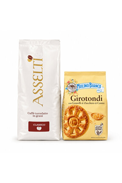 Asselti Set ASSELTI ®   Origine Italia – Boabe de cafea Classico 1000g + Bisc...