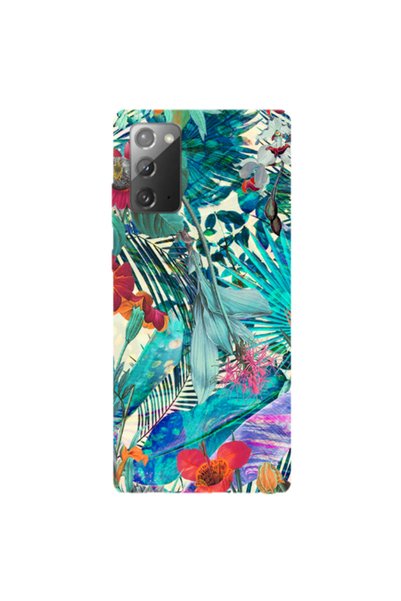 Other Samsung Note 20 Blue laves tropical Transparent Silicone TPU Θήκη