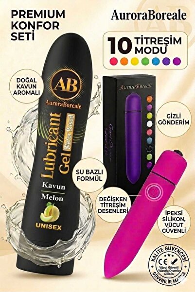 AuroraBoreale Premium 125 ML Kavunlu Lubricant Kayganlaştırıcı 10 Titreşim Mo...