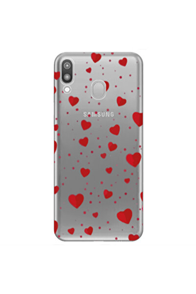 Other Samsung M20 Dot hearts Transparent Silicone TPU Θήκη