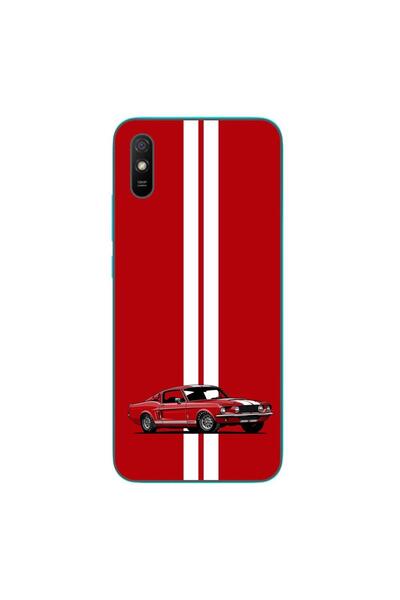 OEM Case compatible with Xiaomi Redmi 9A Silicone Gel Tpu Model Red Mustang