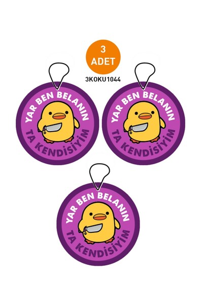 JR Jetreklam 3'lü Set Yar Ben Belanın Ta Kendisiyim Yazılı Özel Tasarımlı Dek...