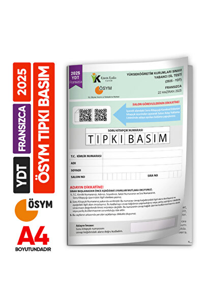 İnformal Yayınları 2025 YKS YDT Fransızca ÖSYM Tıpkı Basım Çıkmış Soru Deneme...