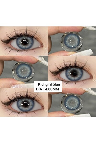 Genel Markalar RİCHGİRL BLUE MAVİ TONDA NUNARASIZ GÖZ LENSİ