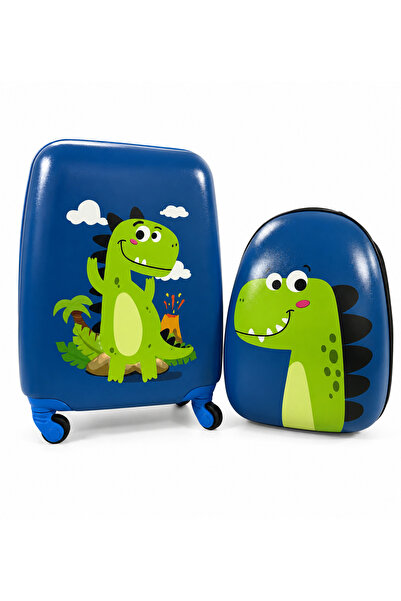 ROHS Troler 2-în-1 pentru copii cu rucsac inclus, model Dino 3D, bagaj de mân...