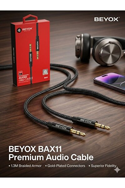 Beyox كابل BAX 11 - كابل AUX عالي الجودة