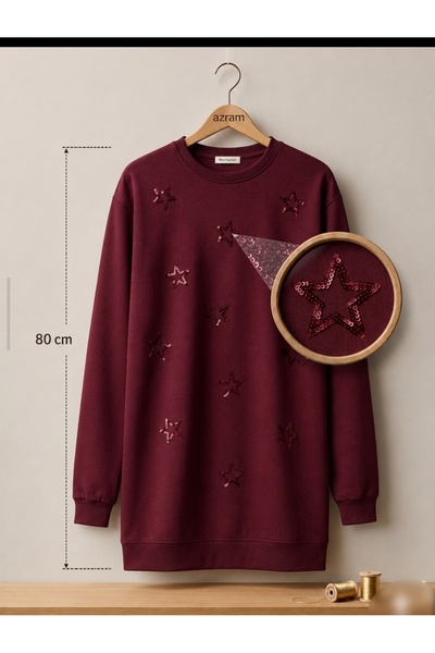 Azram Fashion Women's Modern Star Detailed Long Tunic