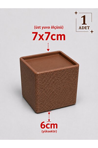 Printorium Mobilya Ayak Yükseltici 1 Adet Kare Ayak Uyumlu 5x5 cm 7x7 cm Kolt...