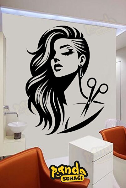 PANDA SOKAĞI Samolepljiva stena za frizerski salon i salon lepote, staklena n...