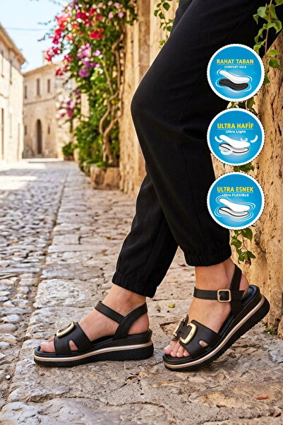 AYAKMOD Black Women's Heeled Sandals 35394 Z