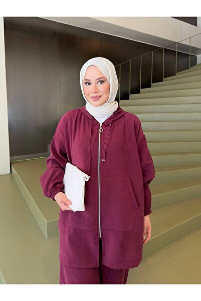 nurvina modest wear Dokuma Modal Kumaş Tiril Tiril Yazlık İkili Takım