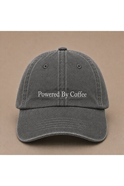 WeavedCo Powered by Coffee Embroidered Vintage Washed Cap Hat