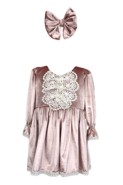 fantasialand Rochie din catifea, model Alice, culoare roz