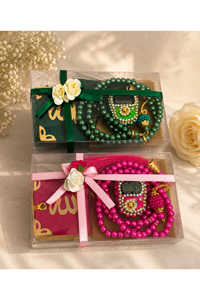 Lufiana Mevlüt Gift Luxury Prayer Beads Set with Mini Quran and Zikirmatik Box
