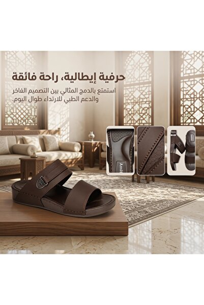 SAUDI STEPS صندل رجالي سعودي مصنوع يدويًا بتصميم فريد من مصمم إيطالي مشهور، م...