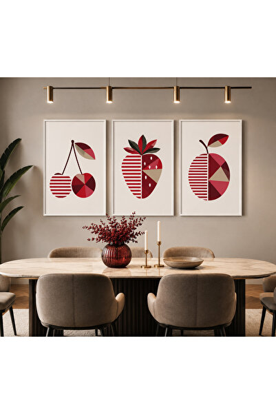 glowify prime glowify prime Çizgilerle Meyveler: Mutfak ve Yemek Masası Tablo...