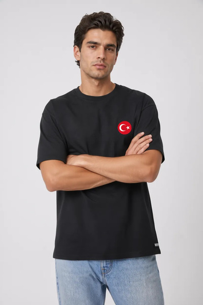 TREND EMMODA Tricou pentru fani al echipei naționale, negru, cu imprimeu pe p...