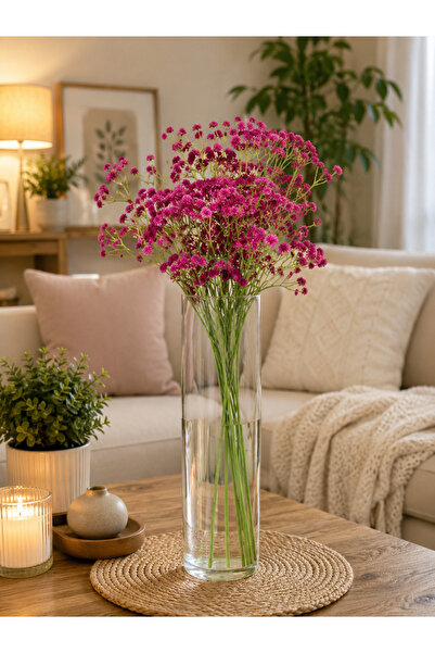 aymumi home Yapay Çiçek Demeti 6 Dal 648 Tomurcuk Dekoratif Vazolu Salon Masa...