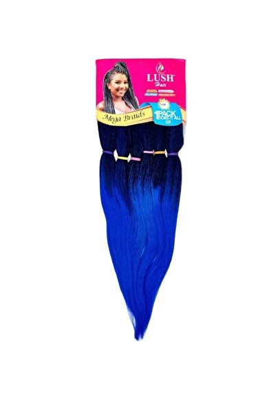 LILY Lush Extensions 1/B Black-Blue Premium Synthetic Hair for Box Braids, Tw...