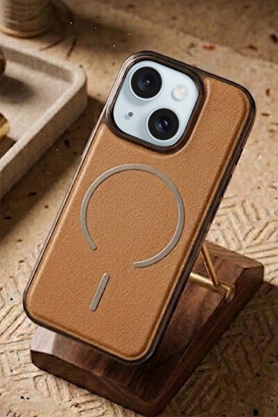 PAİKA İphone 13 - 14 Uyumlu Deri Cold Magsafe Kapak Sert Ultra İnce Tam Korum...