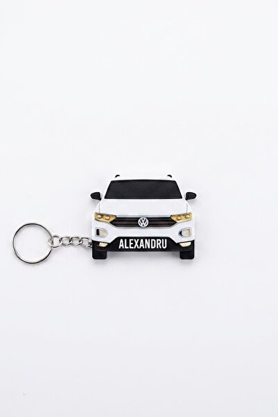 ChillOutlet Breloc VW T-ROC personalizat cu prenumele Alexandru 6,5x5cm