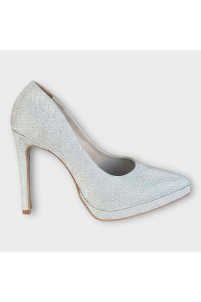 Hayati Arman Women's Front Platform High Heeled Shoes Lame Sim