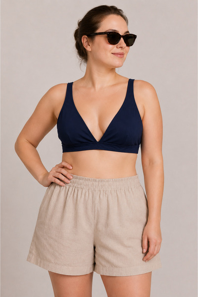 Starinci Mayo Lacivert Bralet Bikini Üstü Ayarlanabilir Askılı