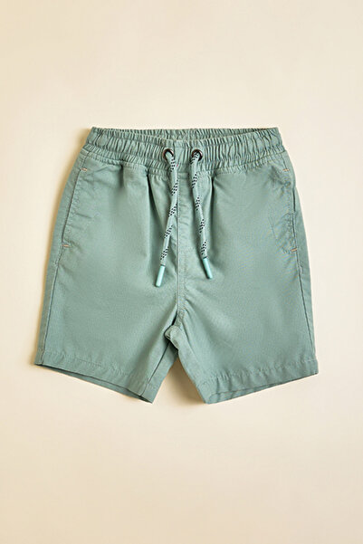 R&B Solid Shorts with Drawstring Waist