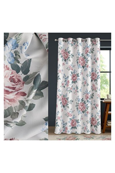OEM Draperie decorativă pentru geam, Gri, 140 x 260, Cu inele, Blackout, Flor...