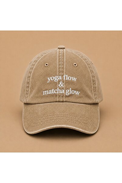 WeavedCo Yoga Flow Matcha Glow Written Vintage Washable Hat