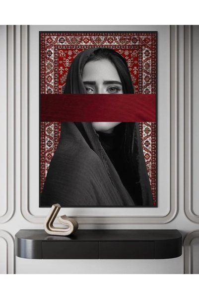 Afkar modern لوحة جدارية فنية للمرأة العربية والخيل - تصميم مودرن حصري - مطبوعة على قماش كانفس فاخر - ديكور راقٍ للمجالس وغرف المعيشة