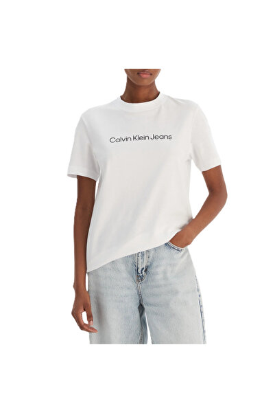 Calvin Klein μπλουζάκι Α- ΕΙΔΙΚΟ Γυναικείο Κλασικό Μπλουζάκι με Λογότυπο Κοντ...