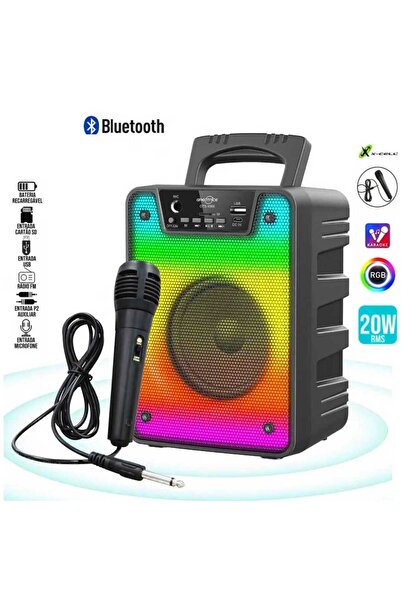 greatnice Bluetooth Hoparlör Mikrofonlu RGB Işıklı Şarjlı 4 İnç