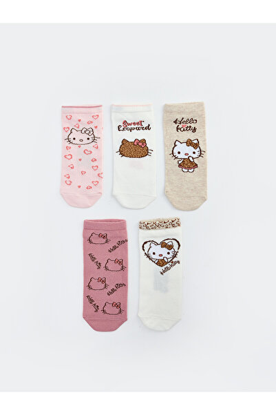 LC Waikiki Κάλτσες για κορίτσια με στάμπα Hello Kitty από την NEVAVM, σετ 5 τ...