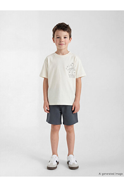 LC Waikiki Vizyon New Season Printed Boys' Shorts Set