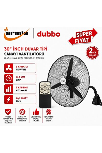 dubbo 30 İNC.76,2 CM *ARMİA* SANAYİ ENDÜSTRİYEL 240 WATT U.K. VANTİLATÖR