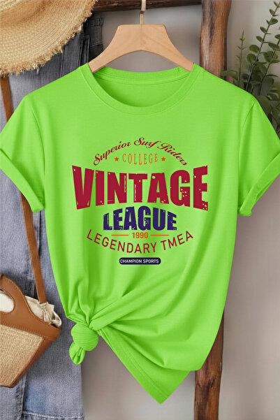 l'eivor Vintage League Printed Women's 100% Cotton T-Shirt