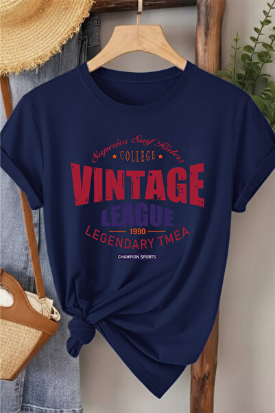 l'eivor Vintage League Printed Women's 100% Cotton T-Shirt