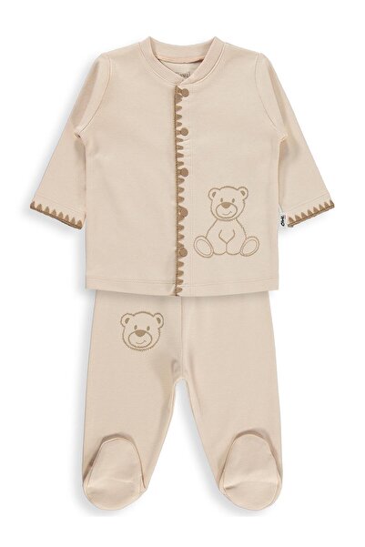 Civil Baby Sitting Sweet Bear Printed 1-9 Months Pajama Set - Elephant Tooth
