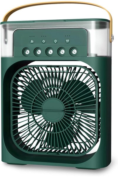 Generica Air Cooler Fan,3 Wind Speeds,600ml Air Humidifier with 7sLED Night Light,Ice Air Cooler Fan,5 Sprays