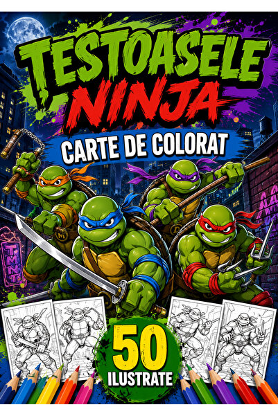 Disney Teenage Mutant Ninja Turtles Coloring Book 50 Illustrated A4