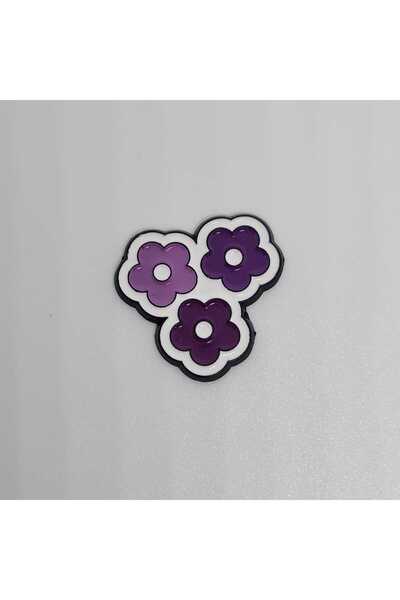 kipfy Purple Flower Trio Metal Sticker for iPhone, Glossy Finish, Decorative ...