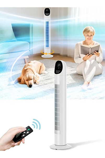 TAPIT Tower Fan with Remote Oscillation Bladeless Standing Fan Pedestal Floor...